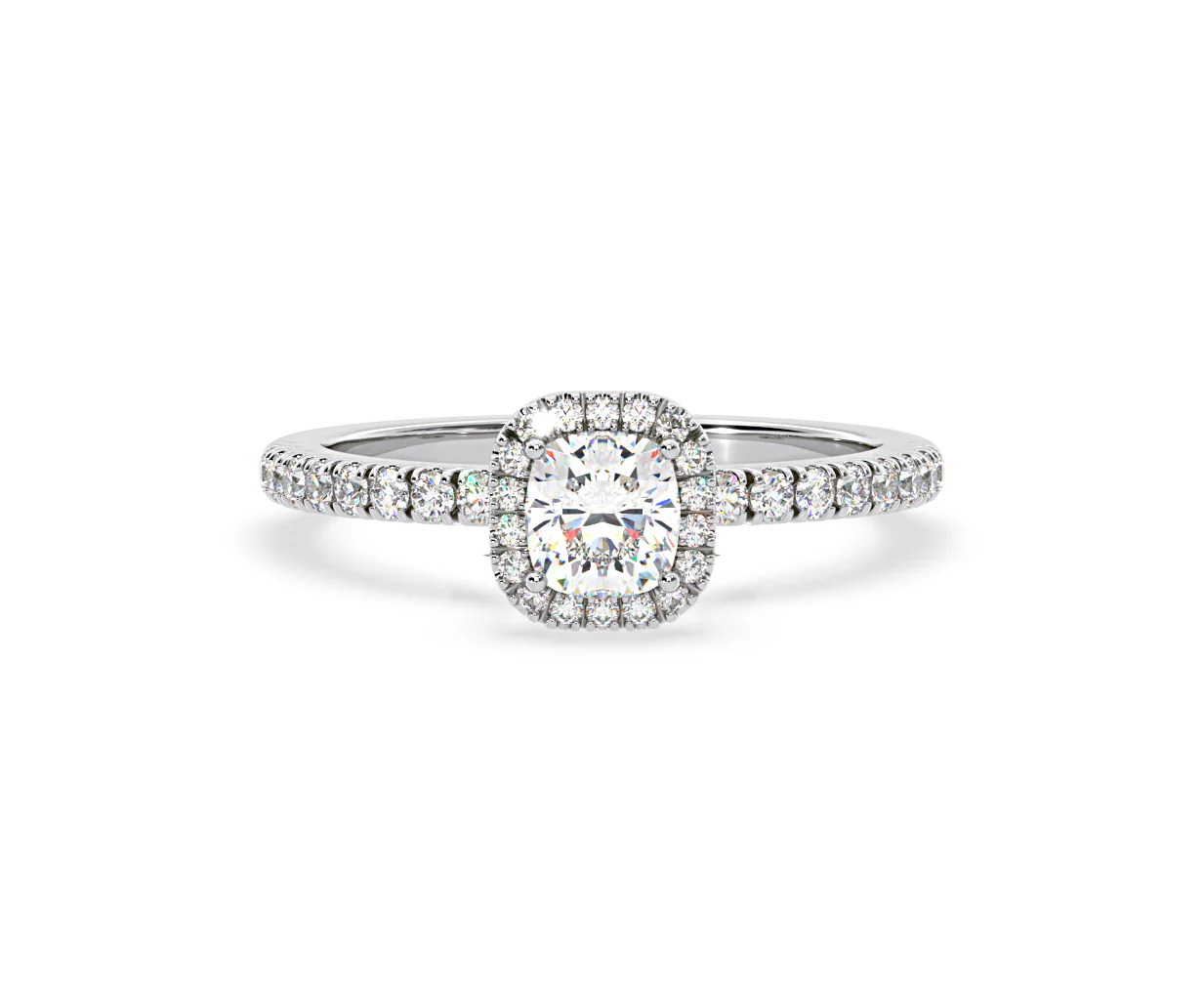 Beatrice Diamond Halo Engagement Ring in Platinum 1ct G/VS2 - Image 167