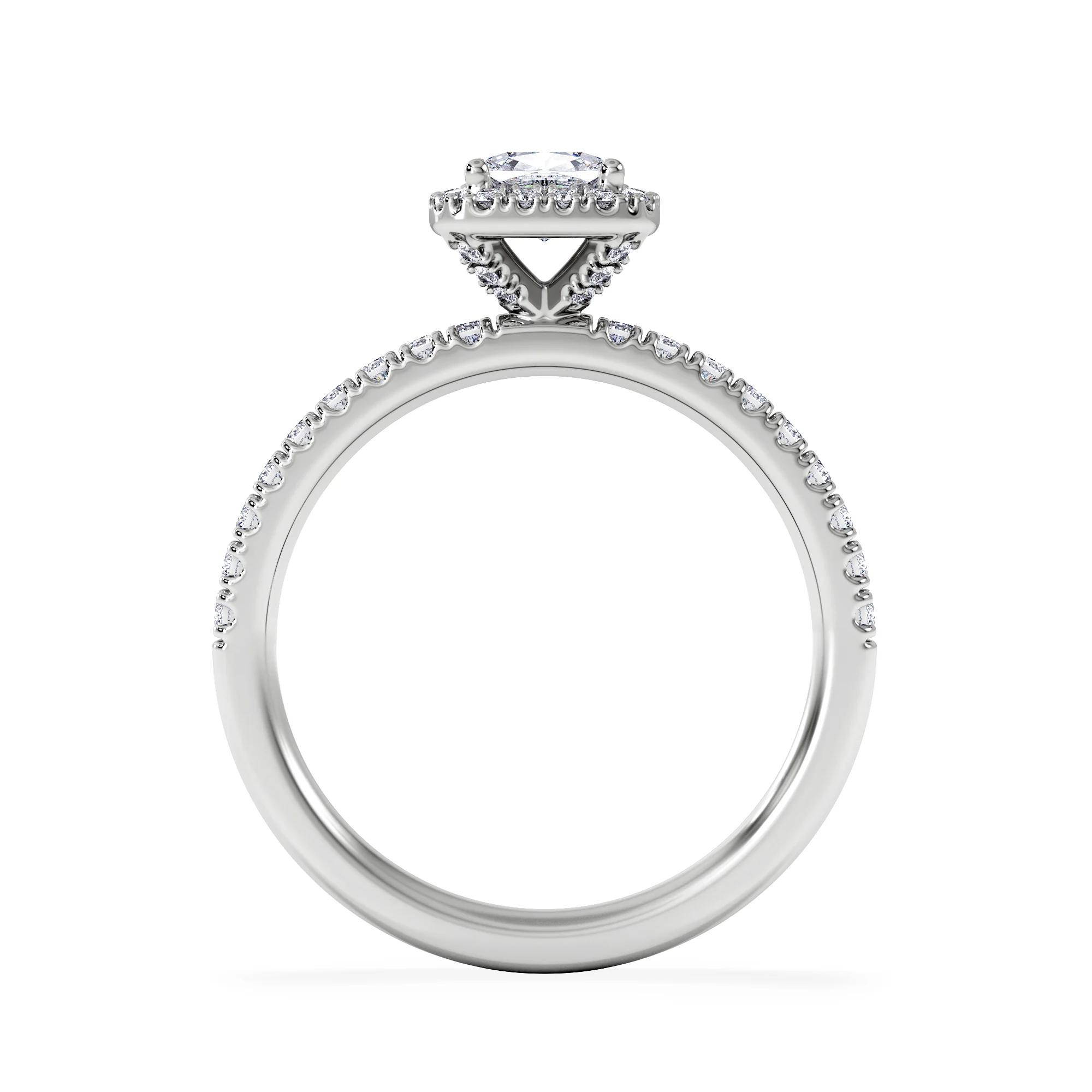 Beatrice Diamond Halo Engagement Ring in Platinum 1ct G/VS2 - Image 3