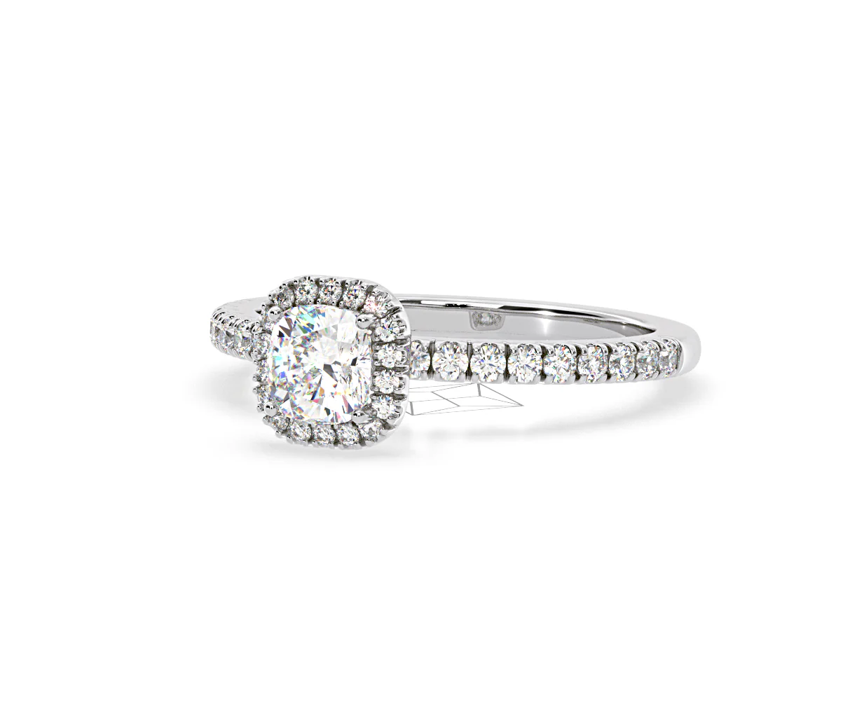 Beatrice Diamond Halo Engagement Ring in Platinum 1ct G/VS2 - Image 93