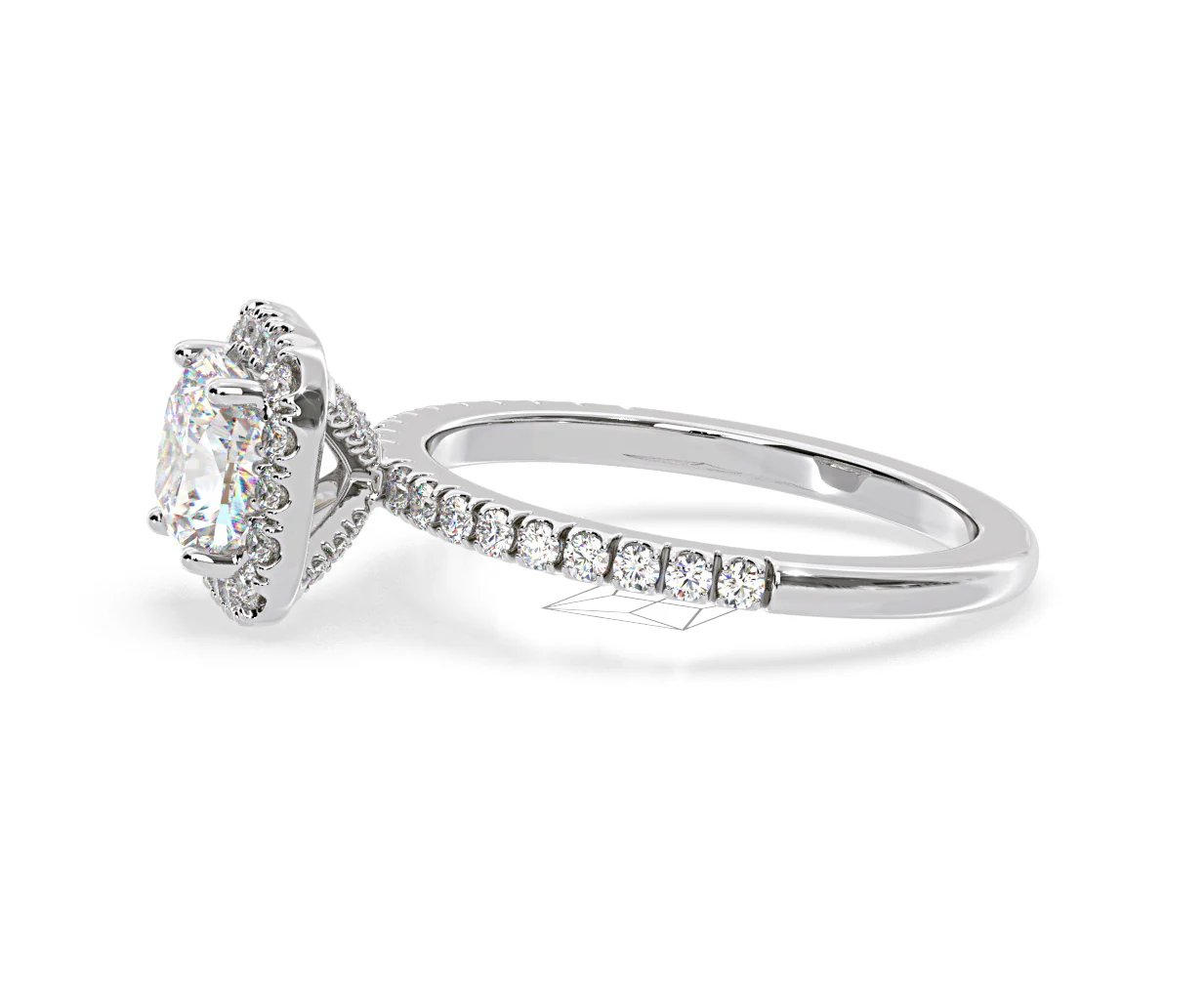 Beatrice Lab Diamond Halo Engagement Ring 18K White Gold 1.65ct F/VS1 - Image 105