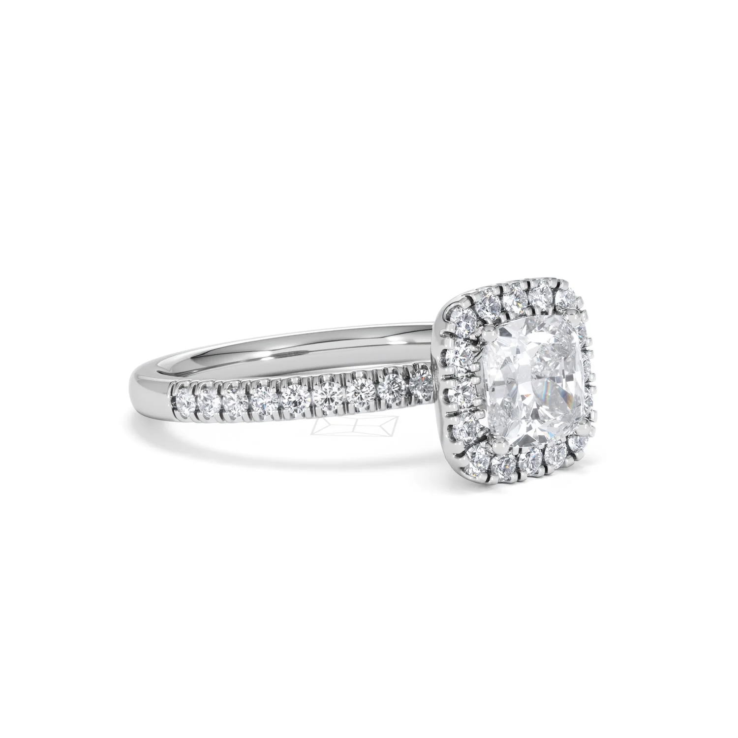 Beatrice Lab Diamond Halo Engagement Ring 18K White Gold 1.65ct F/VS1 - Image 17