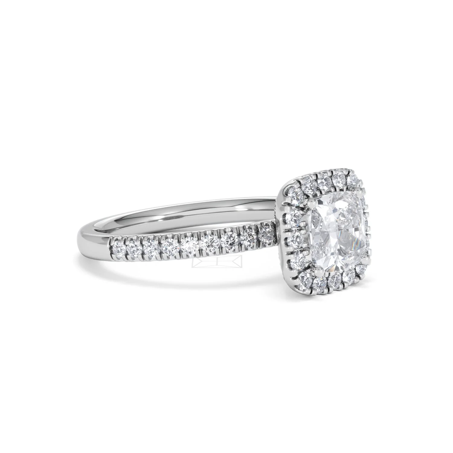 Beatrice Lab Diamond Halo Engagement Ring 18K White Gold 1.65ct F/VS1 - Image 18