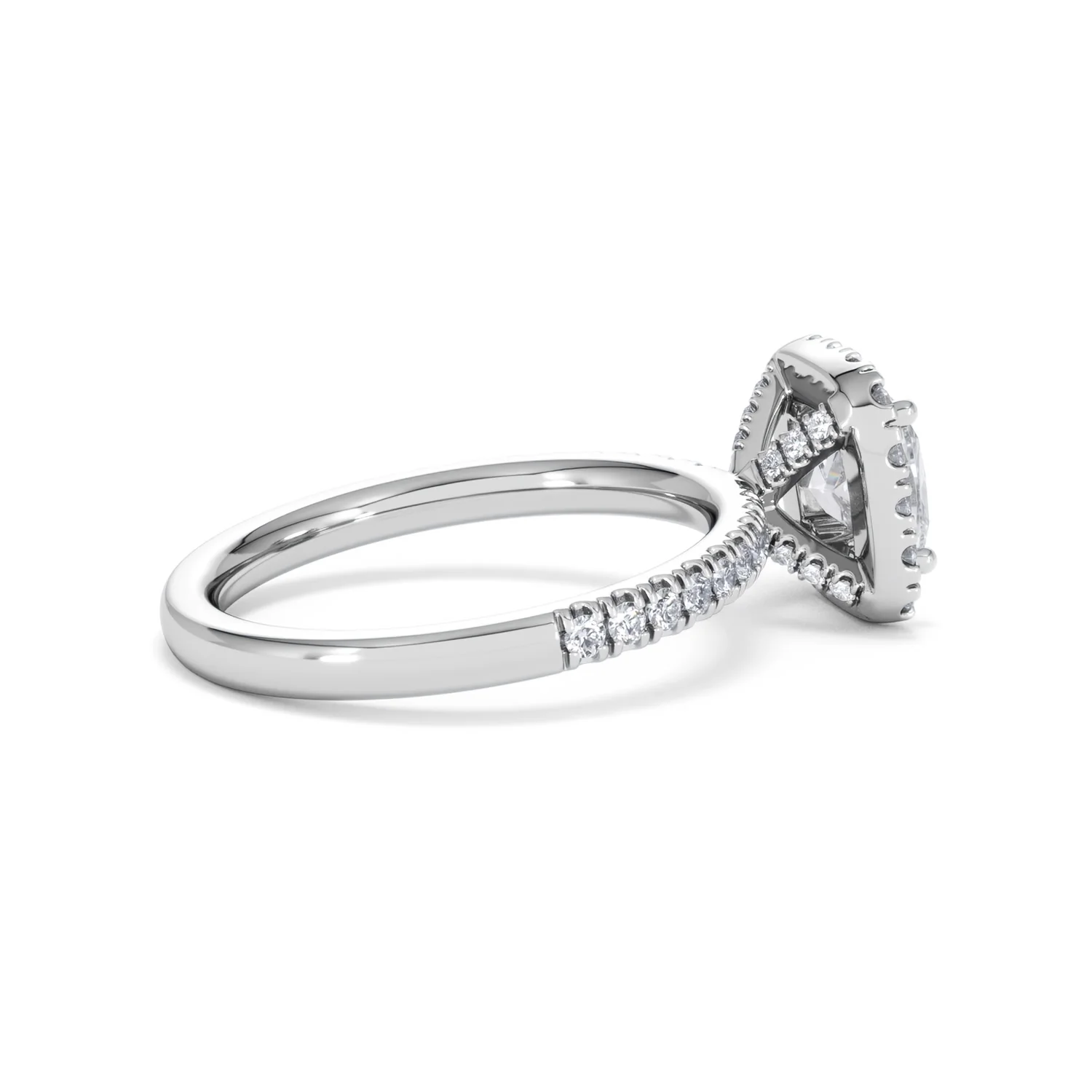 Beatrice Lab Diamond Halo Engagement Ring 18K White Gold 1.65ct F/VS1 - Image 32