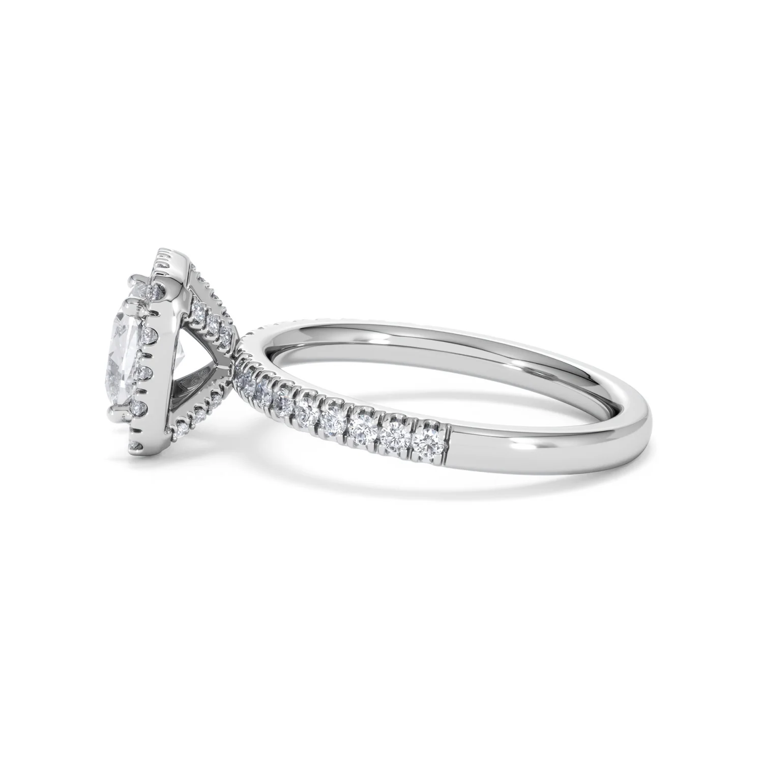 Beatrice Lab Diamond Halo Engagement Ring 18K White Gold 1.65ct F/VS1 - Image 68