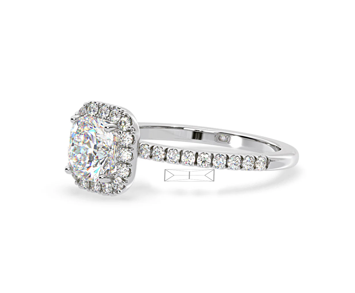 Beatrice Lab Diamond Halo Engagement Ring 18K White Gold 1.65ct F/VS1 - Image 98
