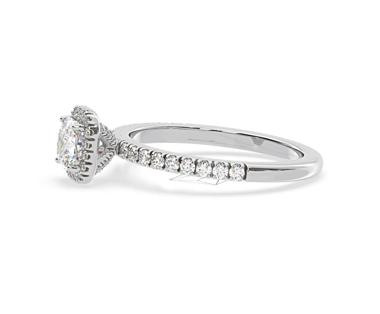Beatrice Lab Diamond Halo Engagement Ring 18K White Gold 1ct F/VS1 - Image 104