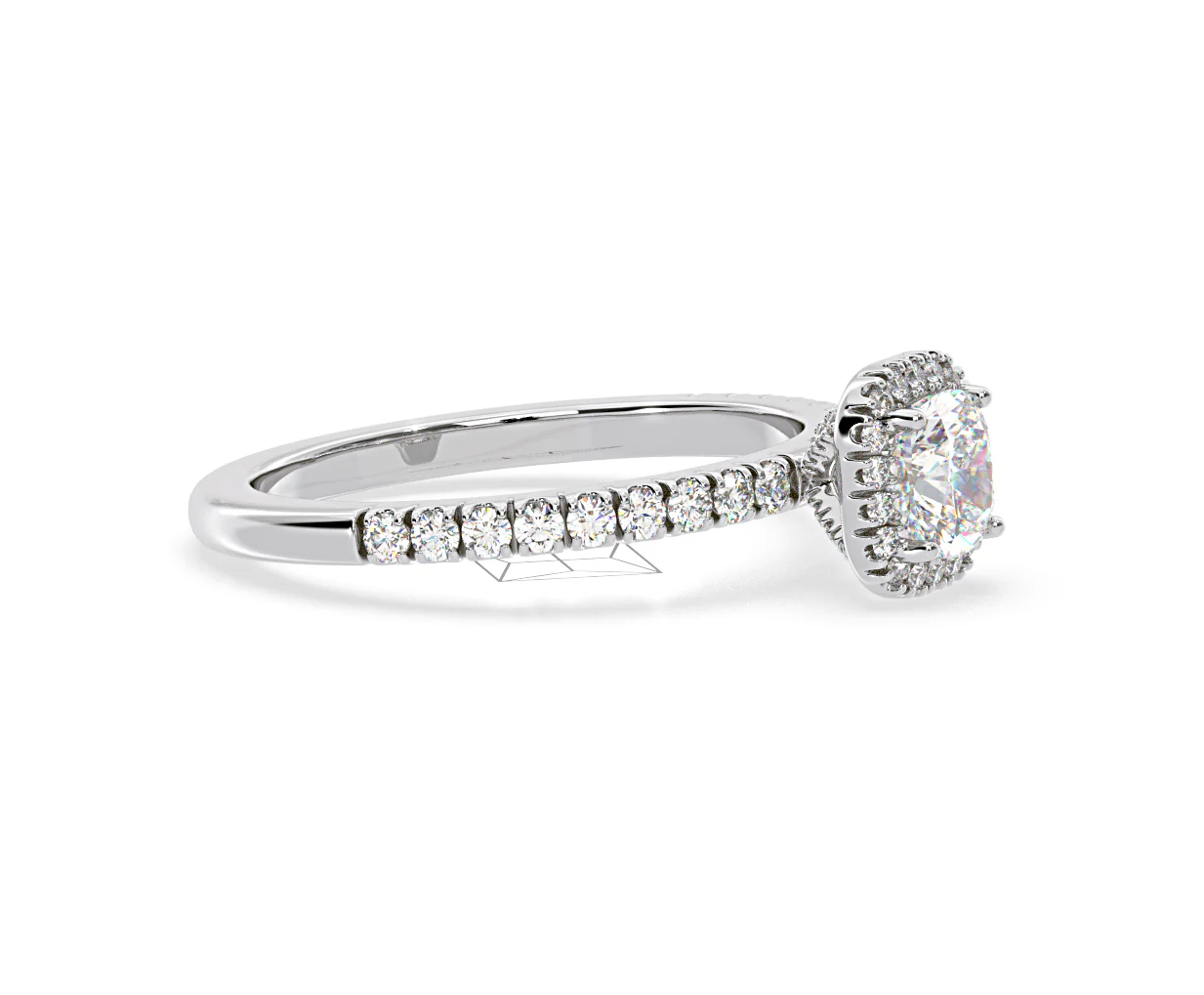 Beatrice Lab Diamond Halo Engagement Ring 18K White Gold 1ct F/VS1 - Image 154
