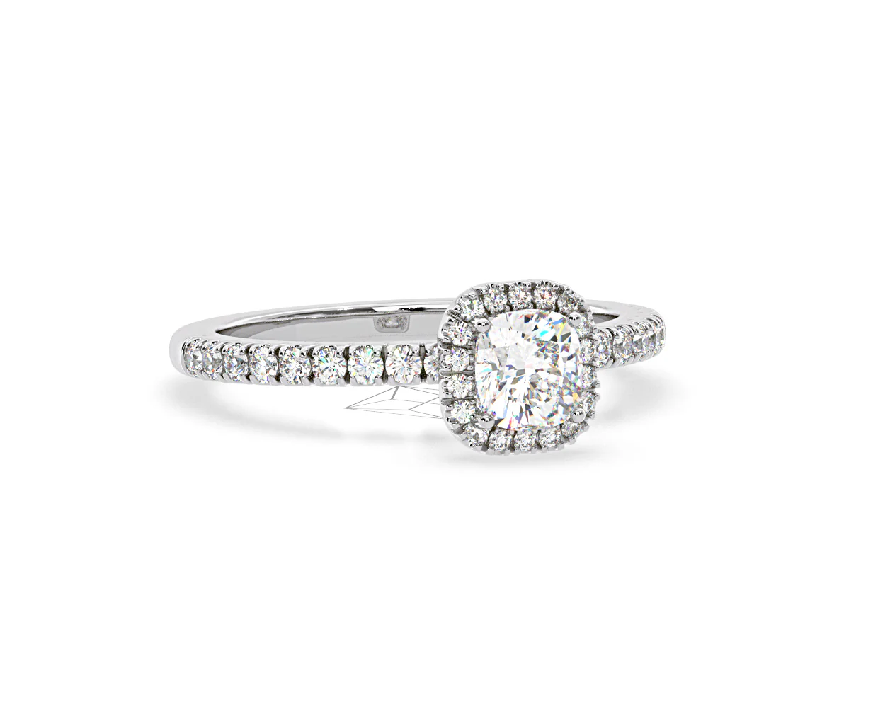 Beatrice Lab Diamond Halo Engagement Ring 18K White Gold 1ct F/VS1 - Image 163