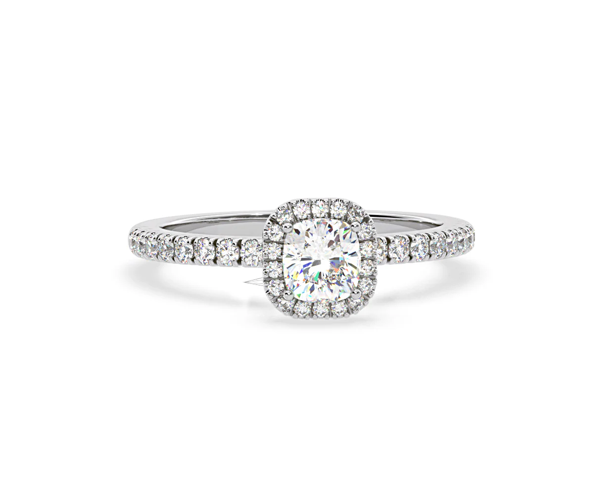 Beatrice Lab Diamond Halo Engagement Ring 18K White Gold 1ct F/VS1 - Image 166