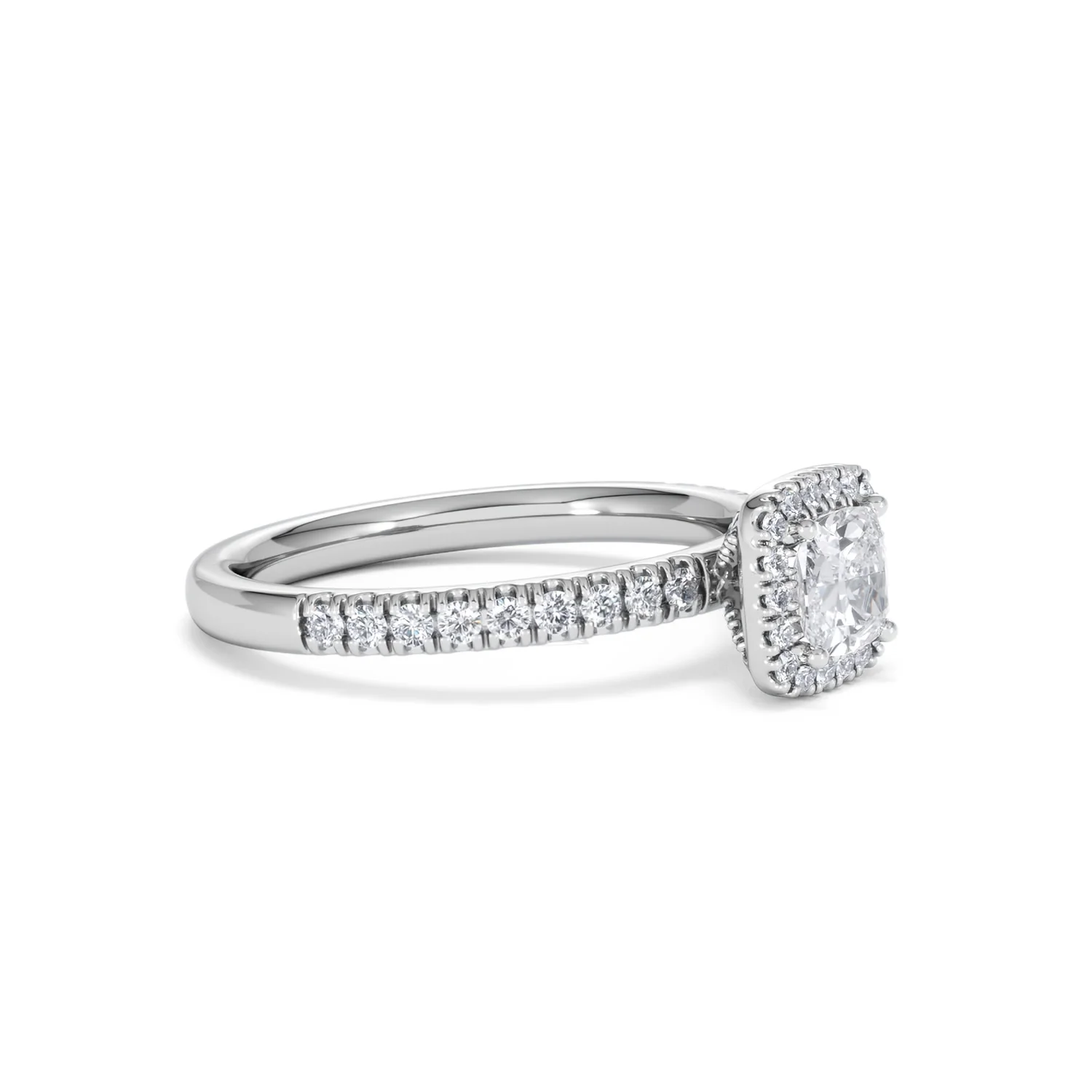 Beatrice Lab Diamond Halo Engagement Ring 18K White Gold 1ct F/VS1 - Image 20