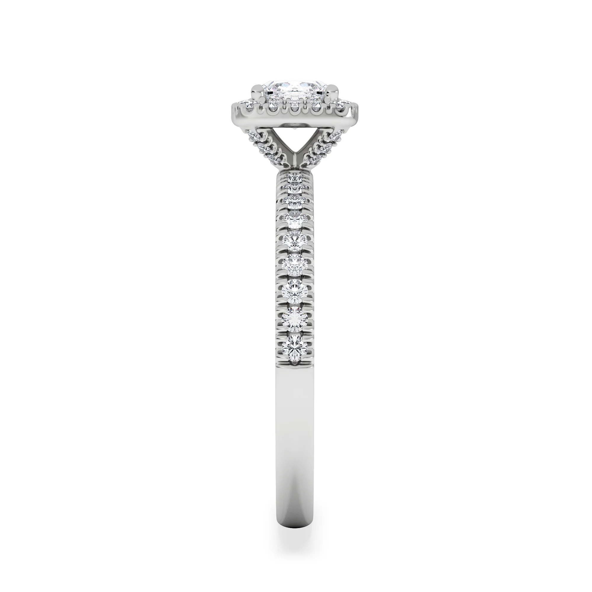 Beatrice Lab Diamond Halo Engagement Ring 18K White Gold 1ct F/VS1 - Image 5