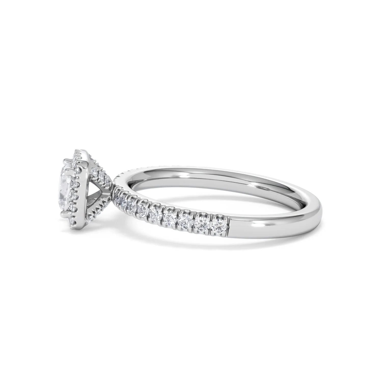 Beatrice Lab Diamond Halo Engagement Ring 18K White Gold 1ct F/VS1 - Image 69