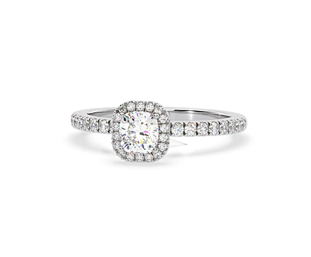 Beatrice Lab Diamond Halo Engagement Ring 18K White Gold 1ct F/VS1 - Image 90