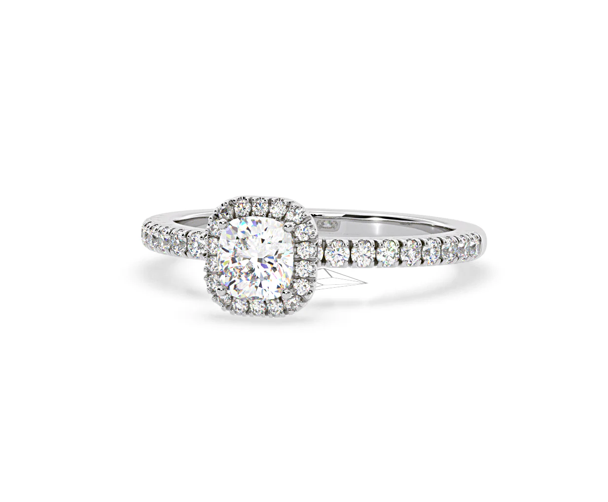 Beatrice Lab Diamond Halo Engagement Ring 18K White Gold 1ct F/VS1 - Image 91