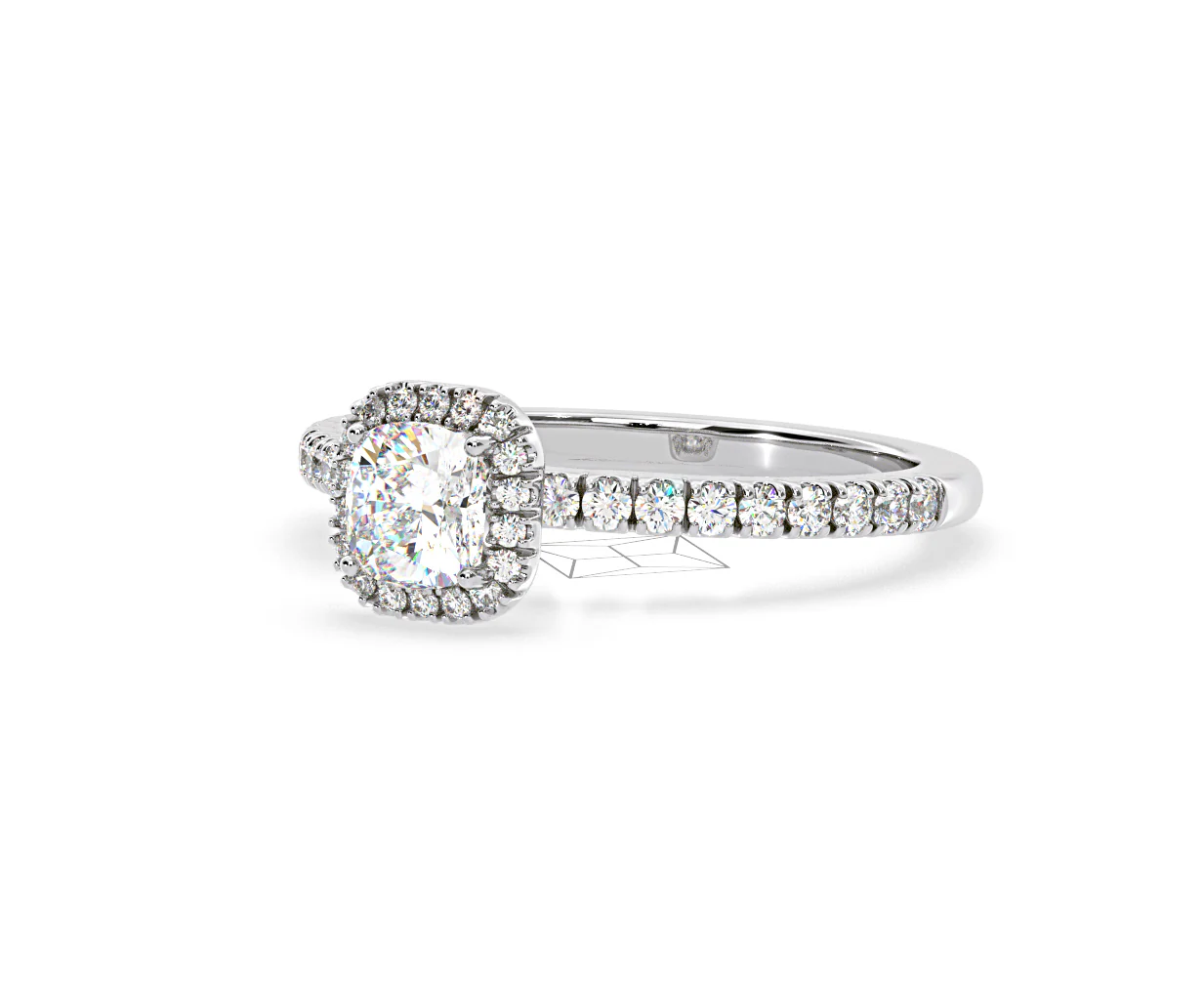 Beatrice Lab Diamond Halo Engagement Ring 18K White Gold 1ct F/VS1 - Image 94