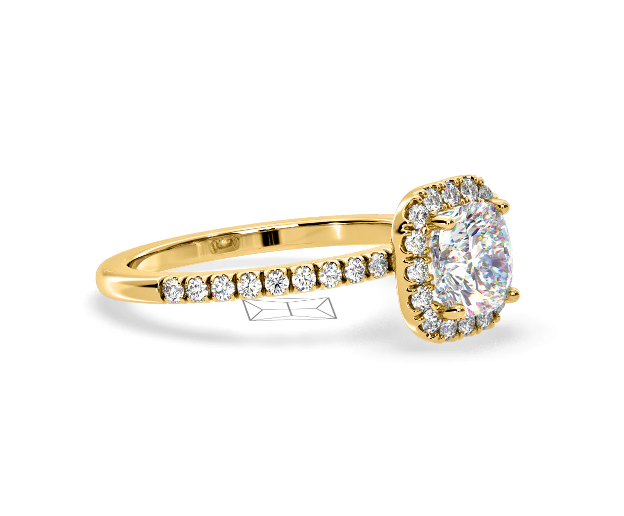Beatrice Lab Diamond Halo Engagement Ring in 18K Gold 1.65ct F/VS1 - Image 156