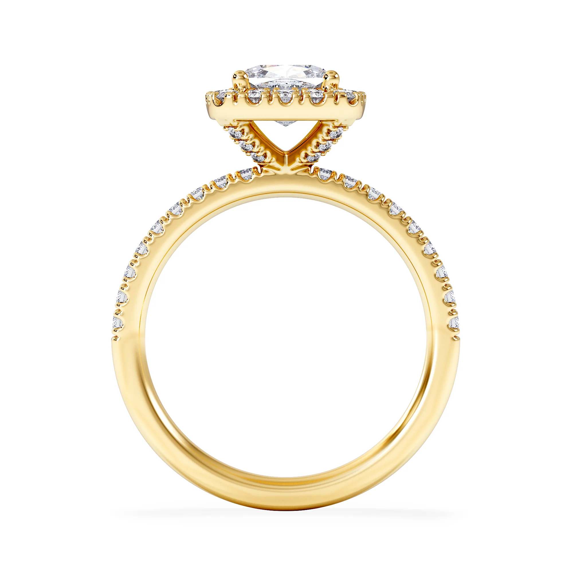 Beatrice Lab Diamond Halo Engagement Ring in 18K Gold 1.65ct F/VS1 - Image 3