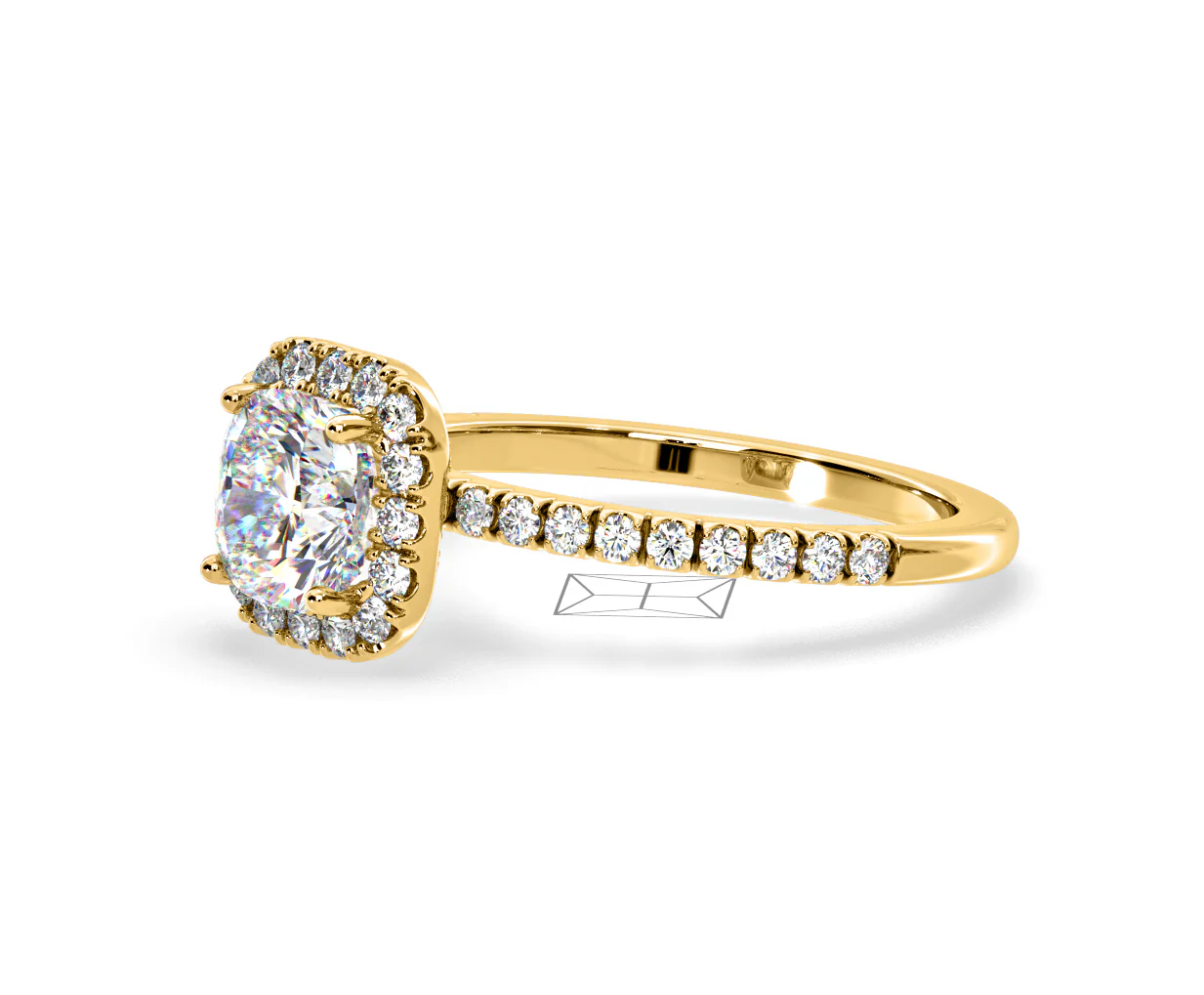Beatrice Lab Diamond Halo Engagement Ring in 18K Gold 1.65ct F/VS1 - Image 99