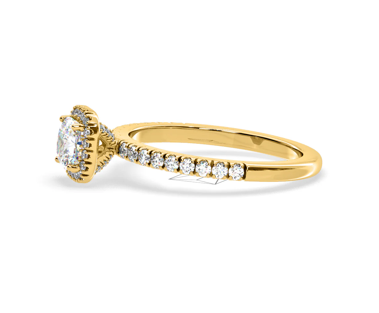 Beatrice Lab Diamond Halo Engagement Ring in 18K Gold 1ct F/VS1 - Image 104