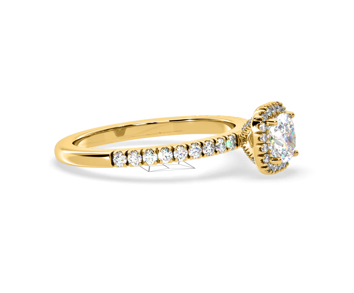 Beatrice Lab Diamond Halo Engagement Ring in 18K Gold 1ct F/VS1 - Image 153