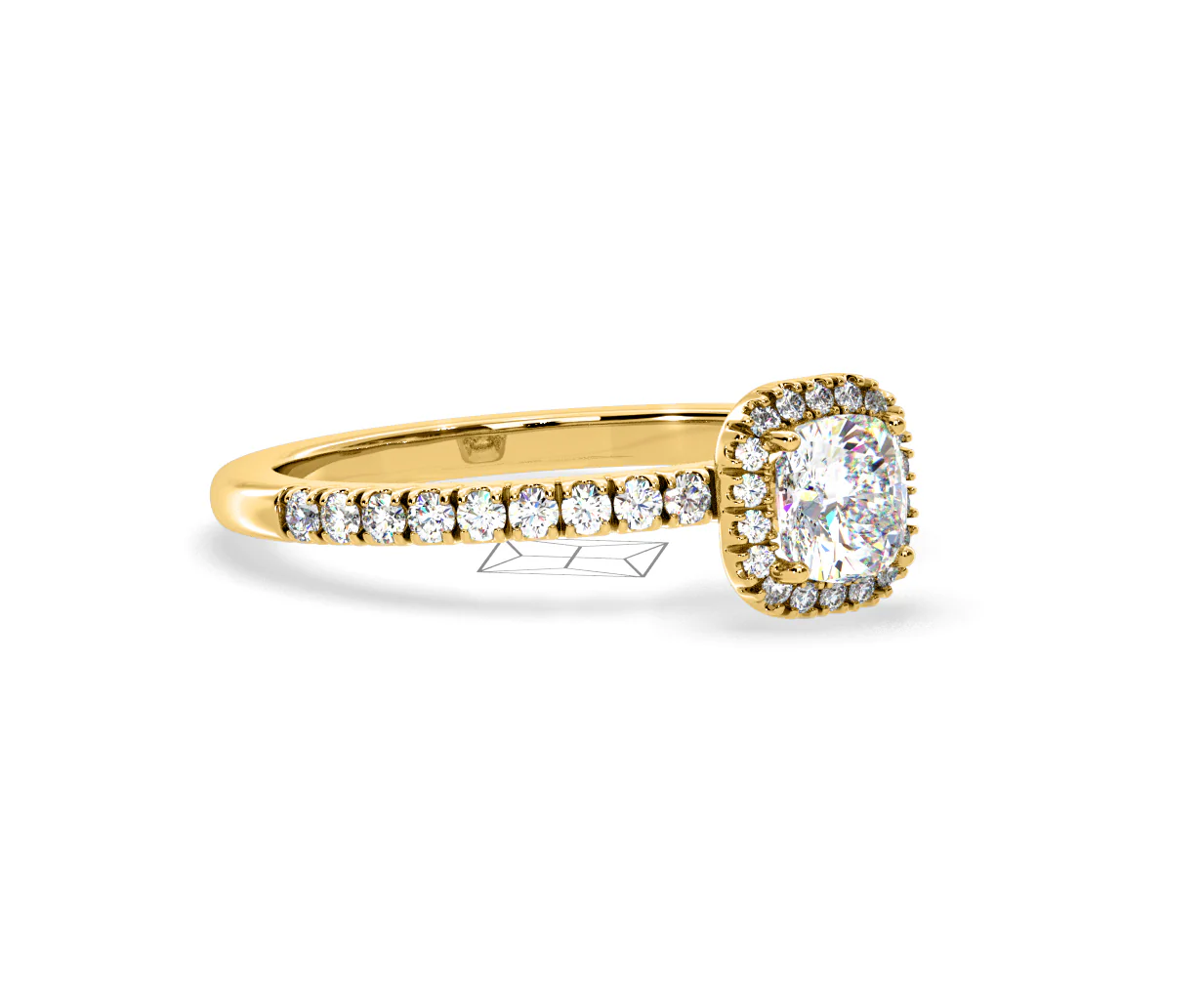 Beatrice Lab Diamond Halo Engagement Ring in 18K Gold 1ct F/VS1 - Image 159