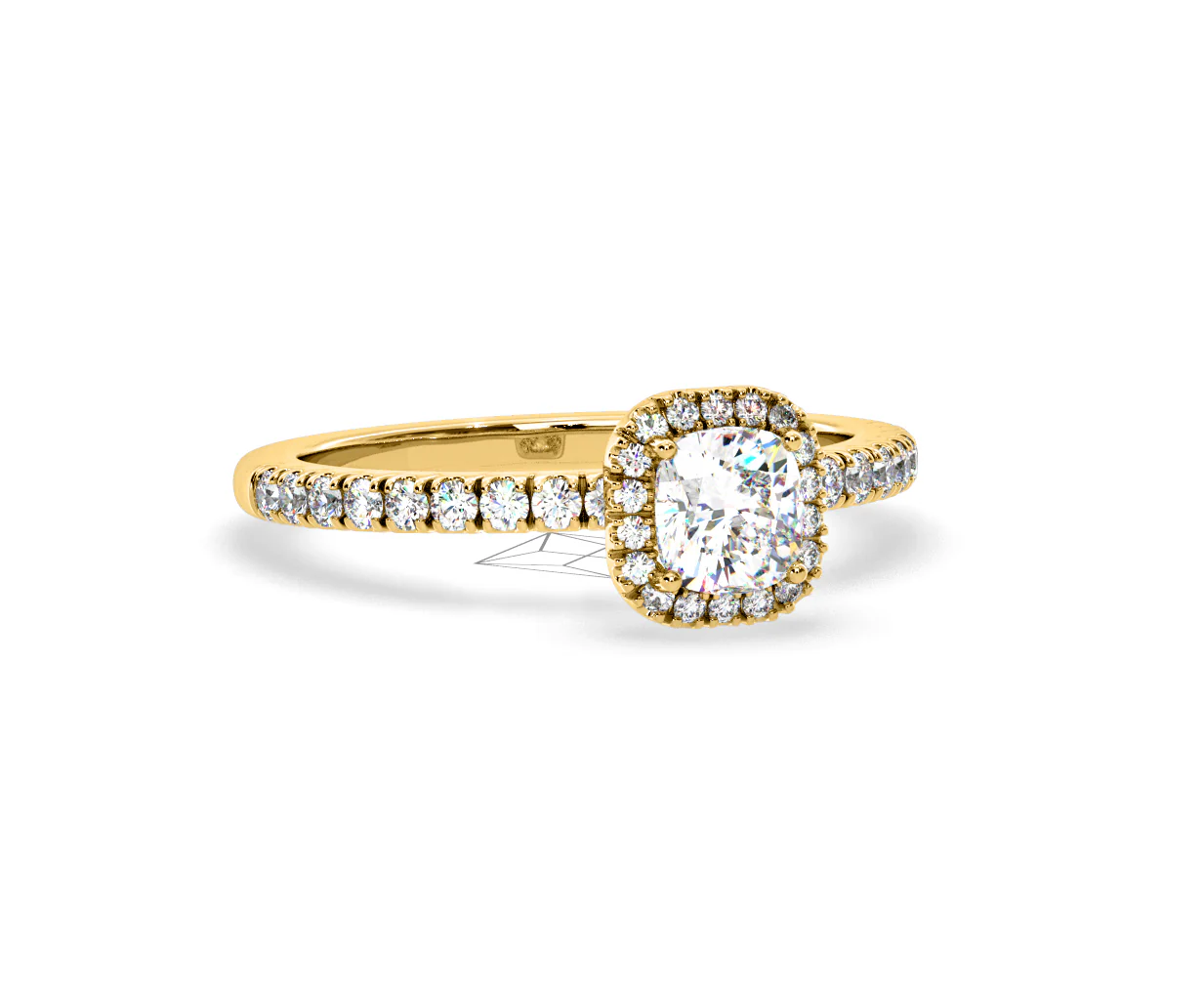 Beatrice Lab Diamond Halo Engagement Ring in 18K Gold 1ct F/VS1 - Image 163
