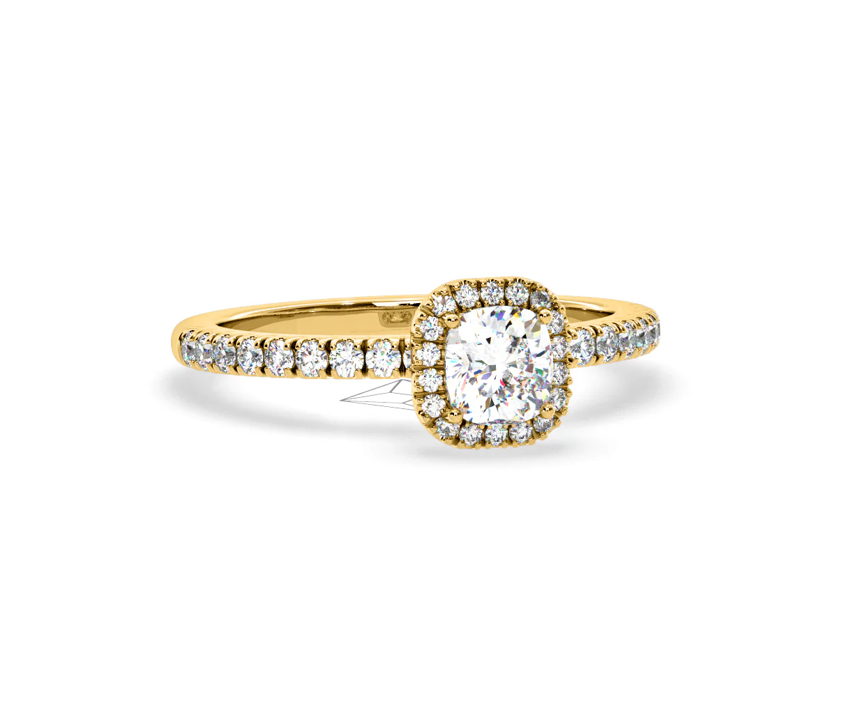 Beatrice Lab Diamond Halo Engagement Ring in 18K Gold 1ct F/VS1 - Image 164