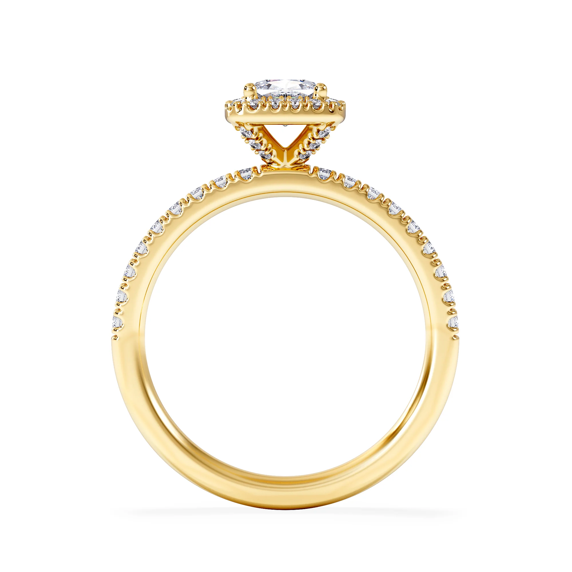 Beatrice Lab Diamond Halo Engagement Ring in 18K Gold 1ct F/VS1 - Image 3