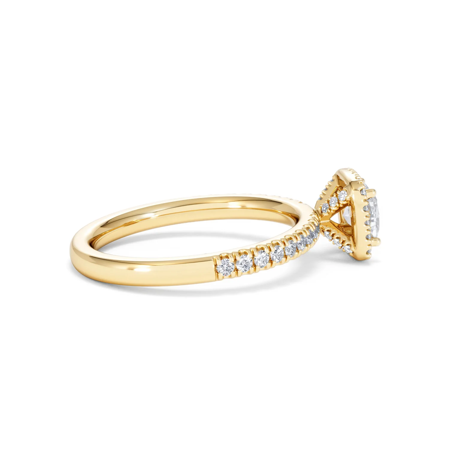 Beatrice Lab Diamond Halo Engagement Ring in 18K Gold 1ct F/VS1 - Image 30