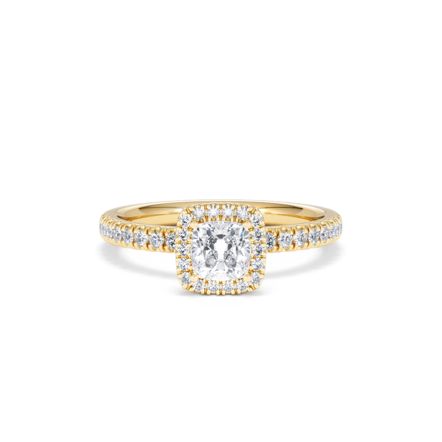 Beatrice Lab Diamond Halo Engagement Ring in 18K Gold 1ct F/VS1 - Image 8