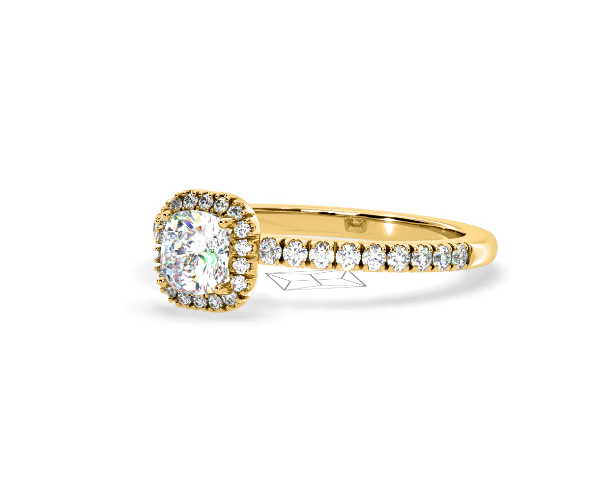 Beatrice Lab Diamond Halo Engagement Ring in 18K Gold 1ct F/VS1 - Image 95