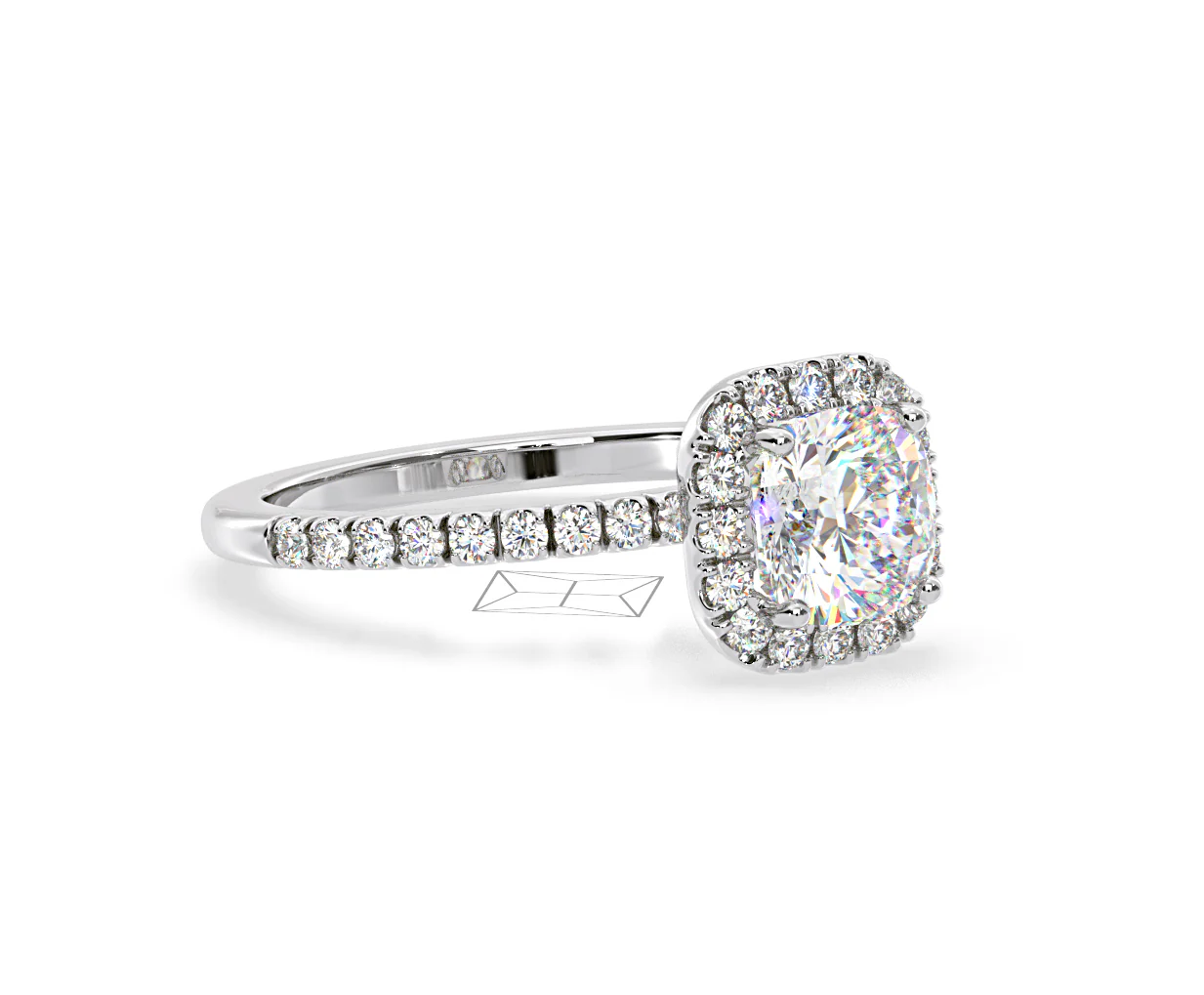 Beatrice Lab Diamond Halo Engagement Ring in Platinum 1.65ct F/VS1 - Image 159