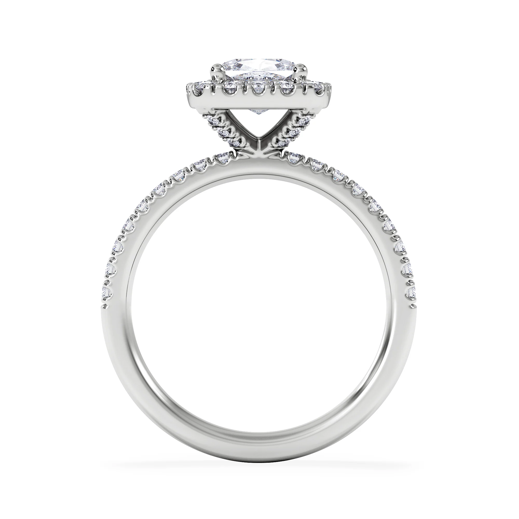 Beatrice Lab Diamond Halo Engagement Ring in Platinum 1.65ct F/VS1 - Image 3