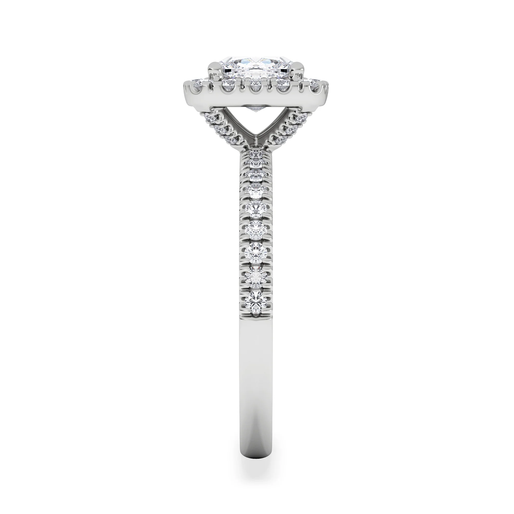 Beatrice Lab Diamond Halo Engagement Ring in Platinum 1.65ct F/VS1 - Image 5
