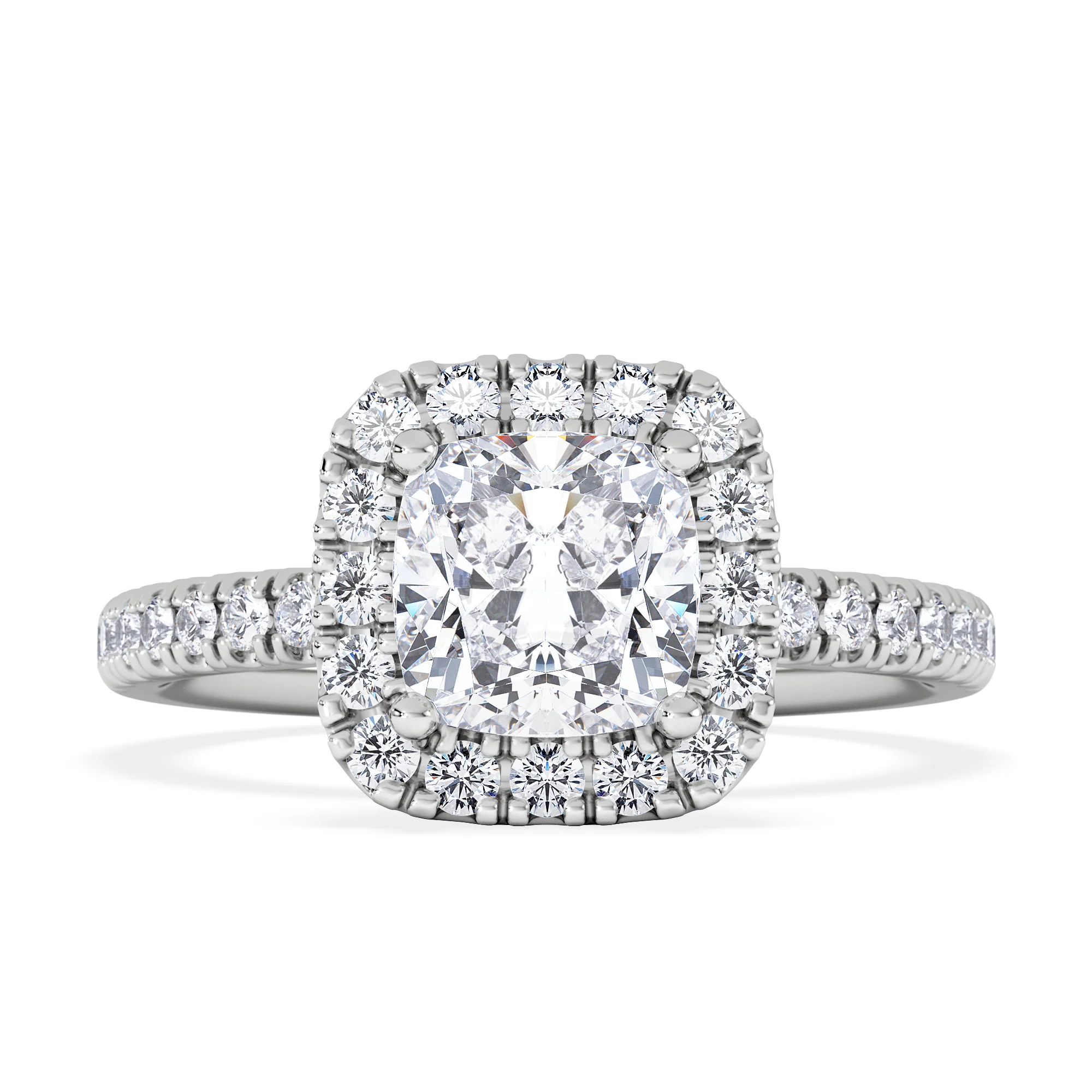 Beatrice Lab Diamond Halo Engagement Ring in Platinum 1.65ct F/VS1 - Image 6