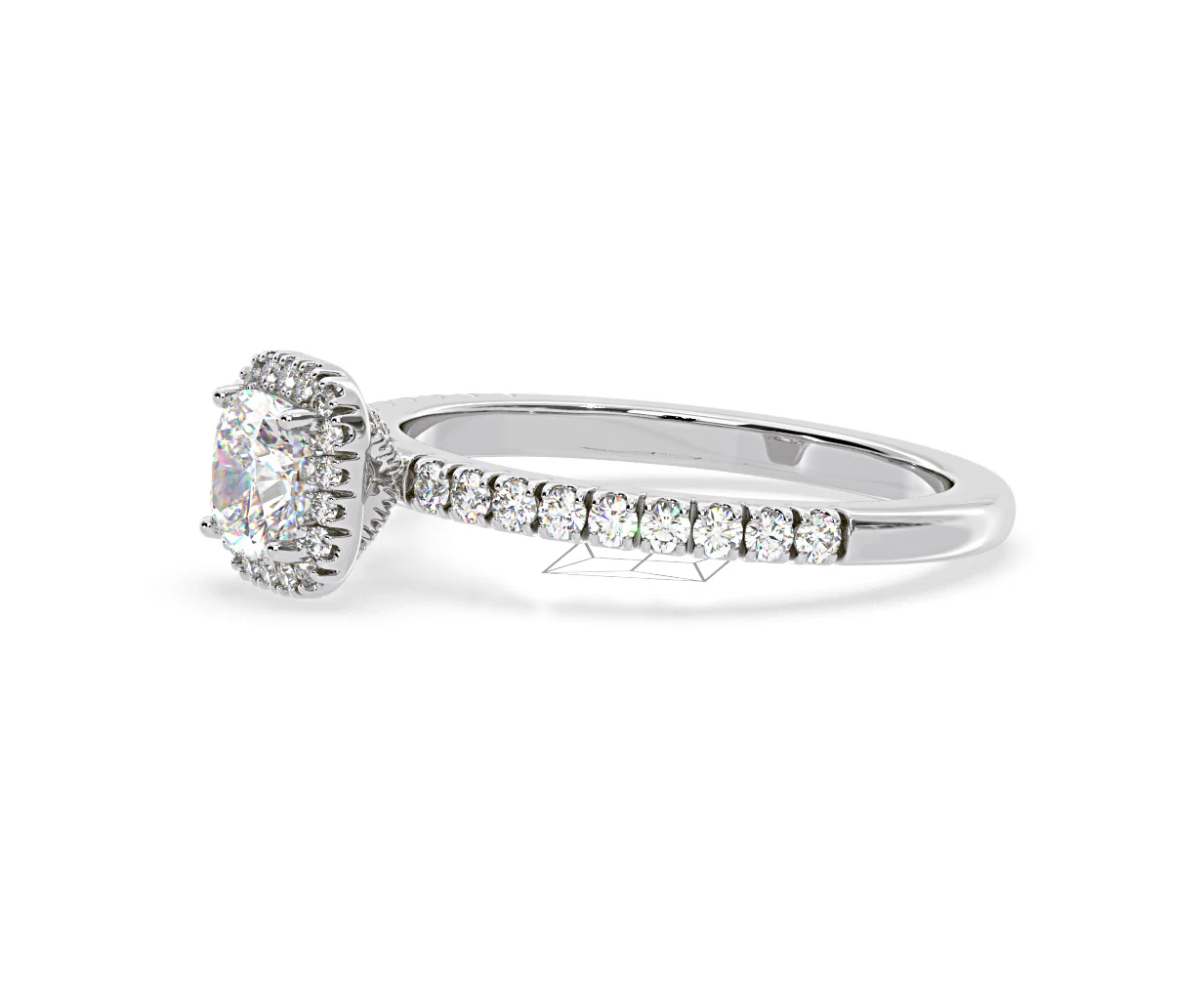 Beatrice Lab Diamond Halo Engagement Ring in Platinum 1ct F/VS1 - Image 101