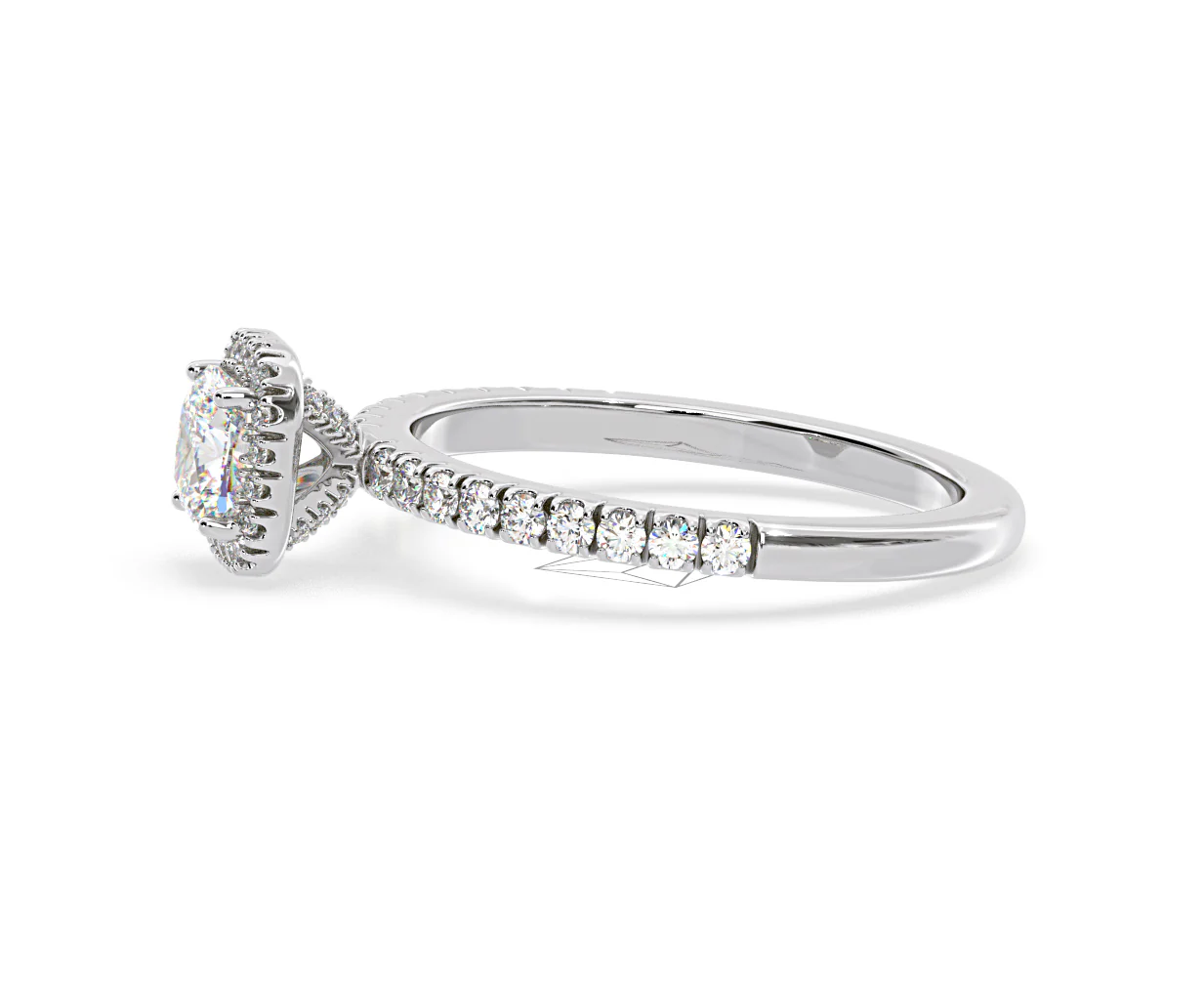 Beatrice Lab Diamond Halo Engagement Ring in Platinum 1ct F/VS1 - Image 105