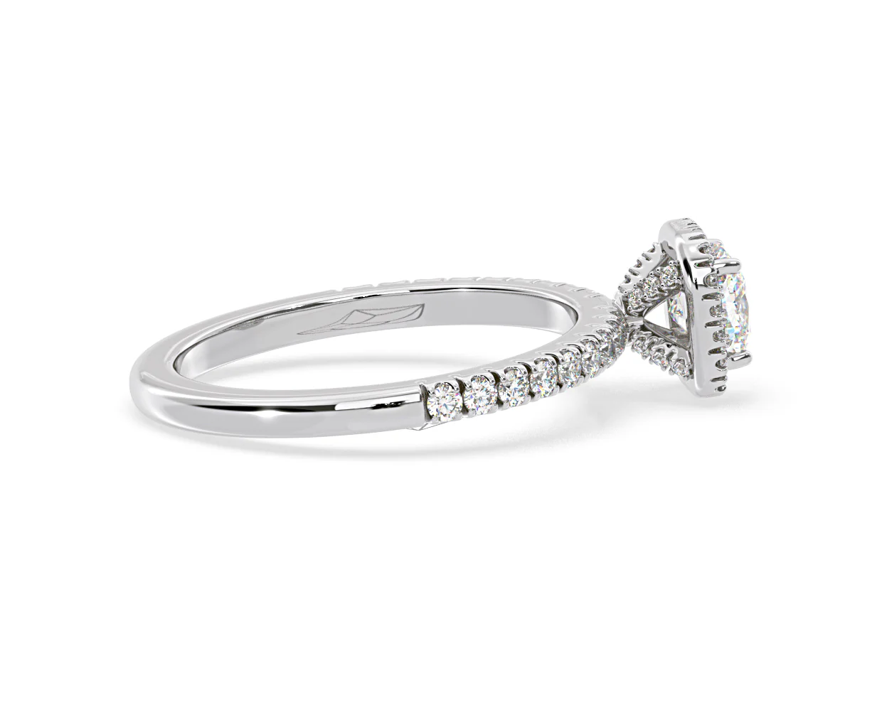 Beatrice Lab Diamond Halo Engagement Ring in Platinum 1ct F/VS1 - Image 145