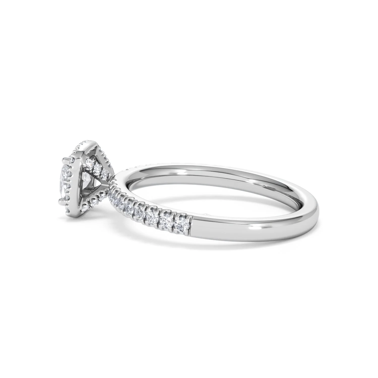 Beatrice Lab Diamond Halo Engagement Ring in Platinum 1ct F/VS1 - Image 65