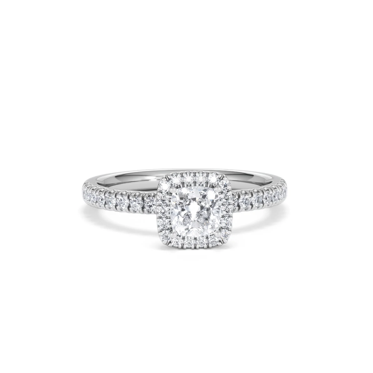 Beatrice Lab Diamond Halo Engagement Ring in Platinum 1ct F/VS1 - Image 9