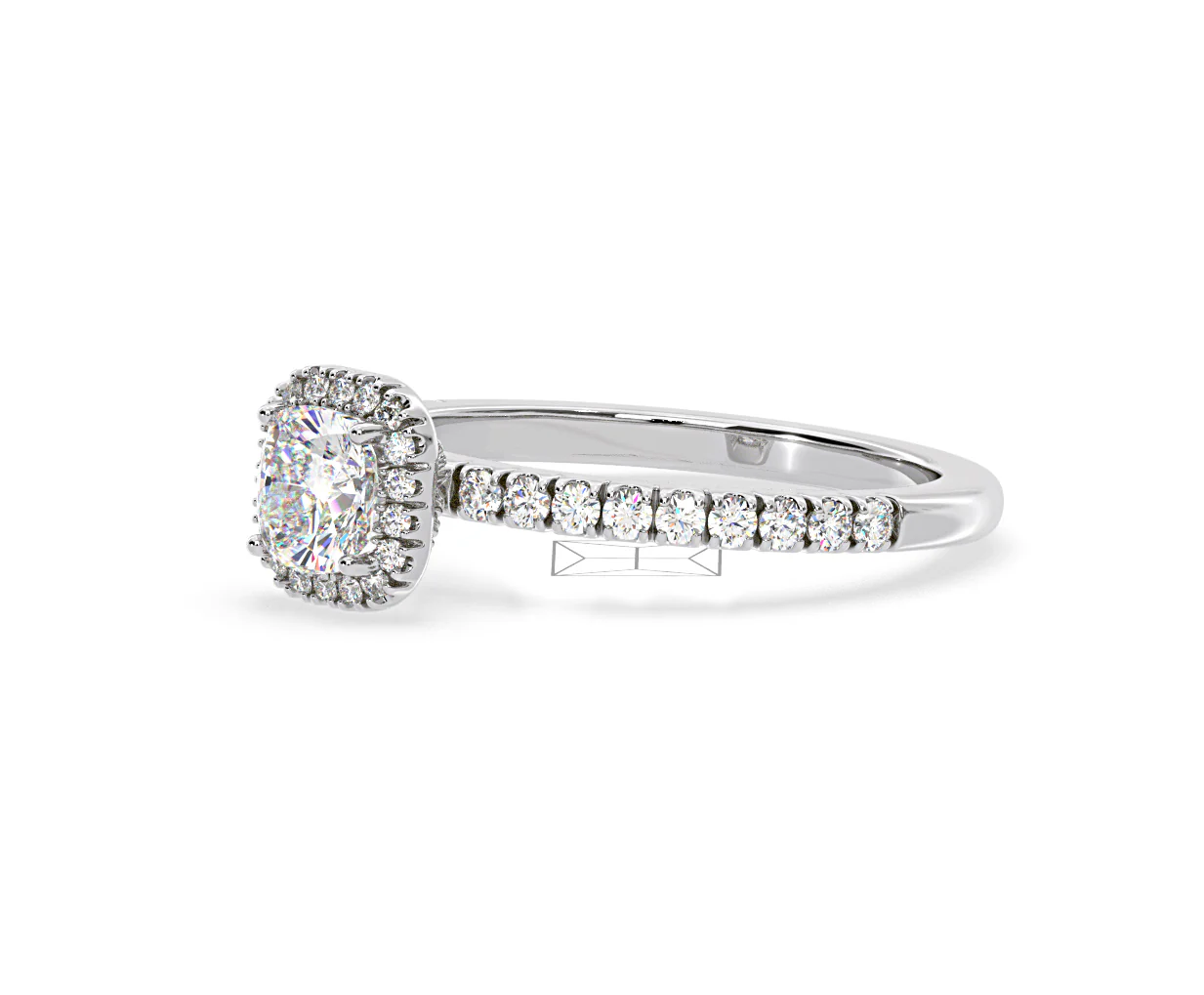 Beatrice Lab Diamond Halo Engagement Ring in Platinum 1ct F/VS1 - Image 98