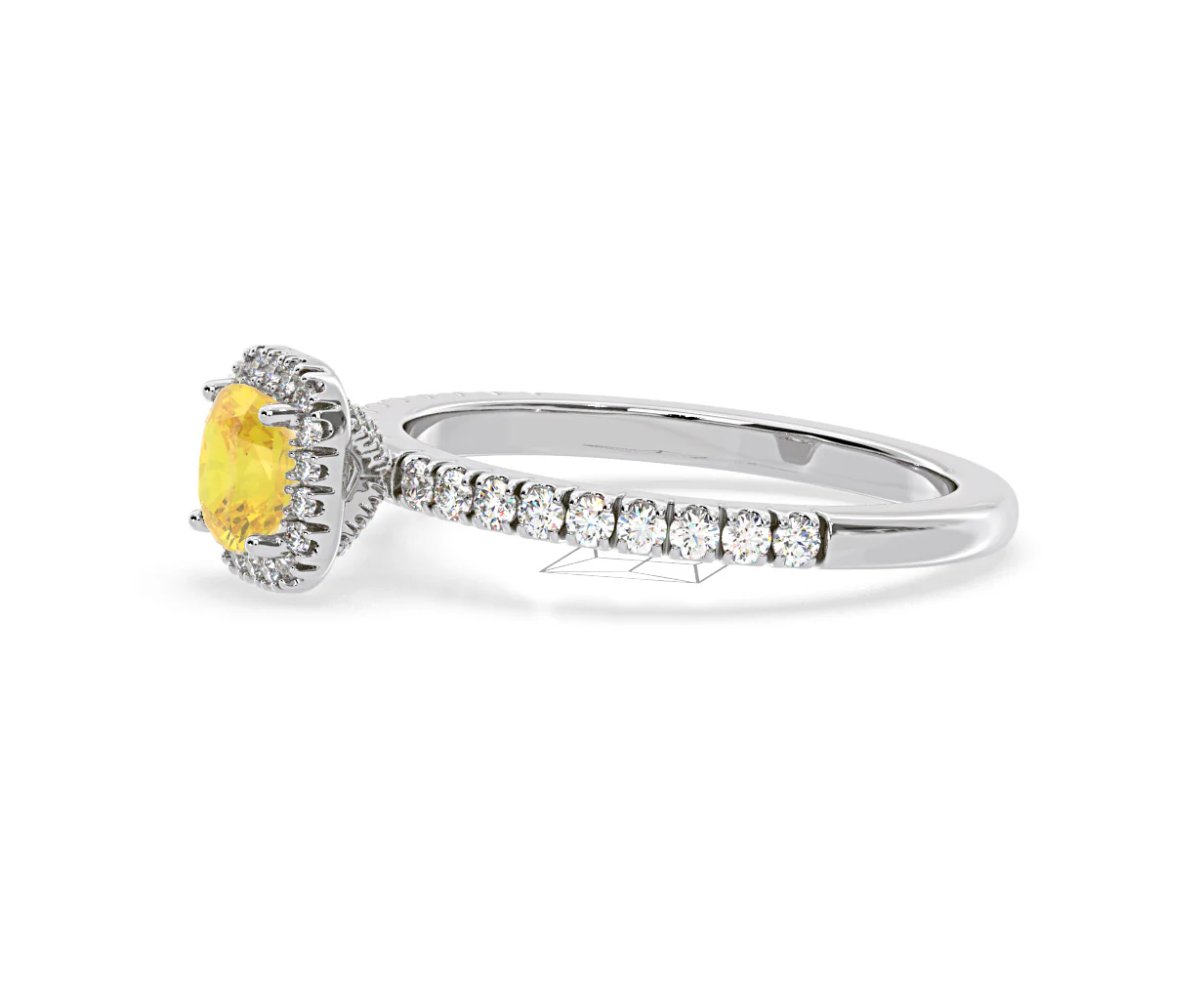Beatrice Yellow Lab Diamond 1.00ct Cushion Halo Ring in 18K White Gold- Elara Collection - Image 21