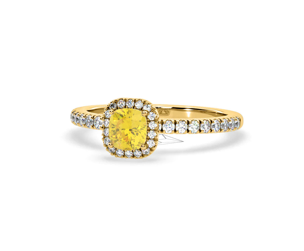 Beatrice Yellow Lab Diamond 1.00ct Cushion Halo Ring in 18K Yellow Gold- Elara Collection - Image 10