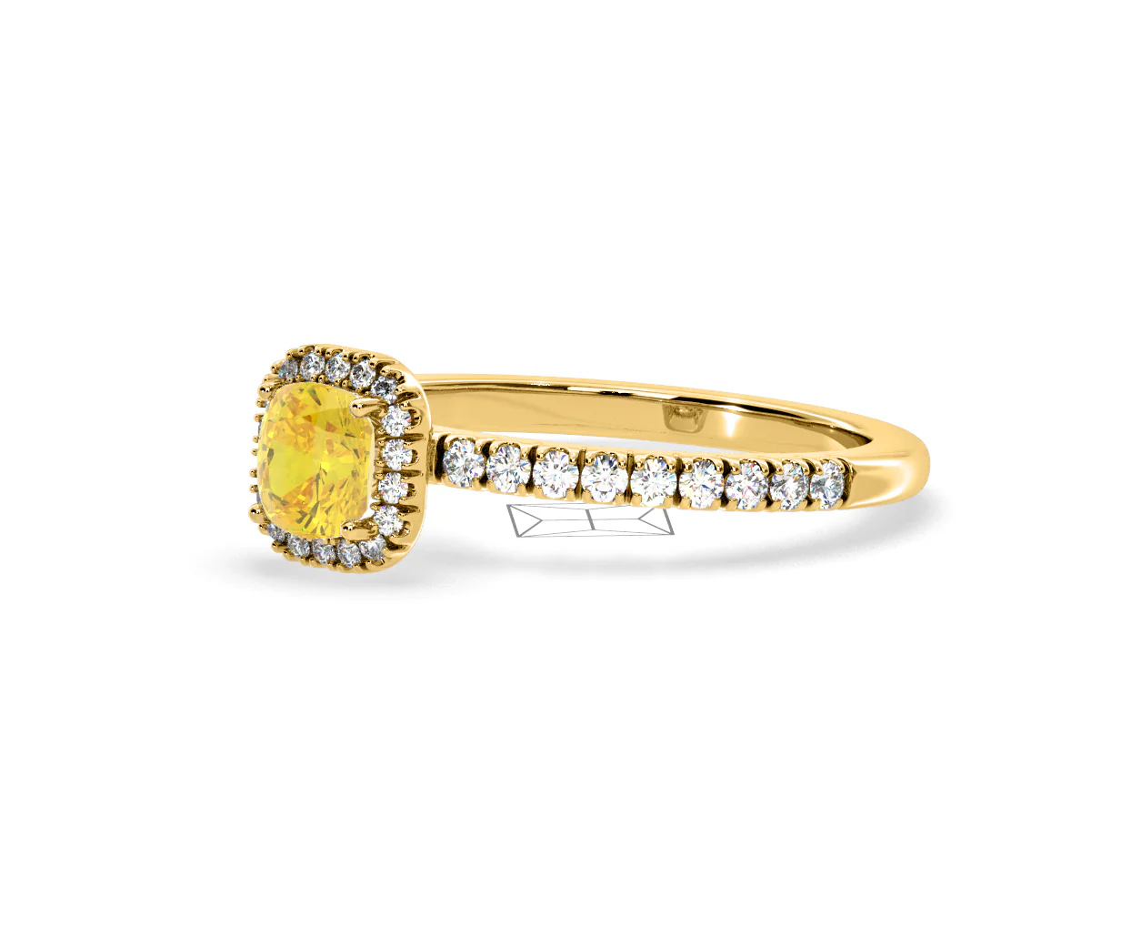 Beatrice Yellow Lab Diamond 1.00ct Cushion Halo Ring in 18K Yellow Gold- Elara Collection - Image 16