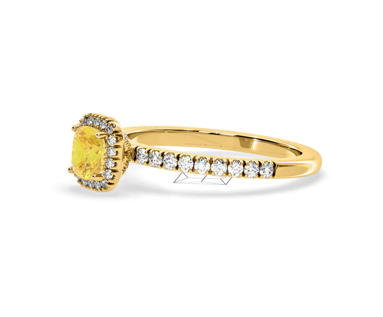 Beatrice Yellow Lab Diamond 1.00ct Cushion Halo Ring in 18K Yellow Gold- Elara Collection - Image 19