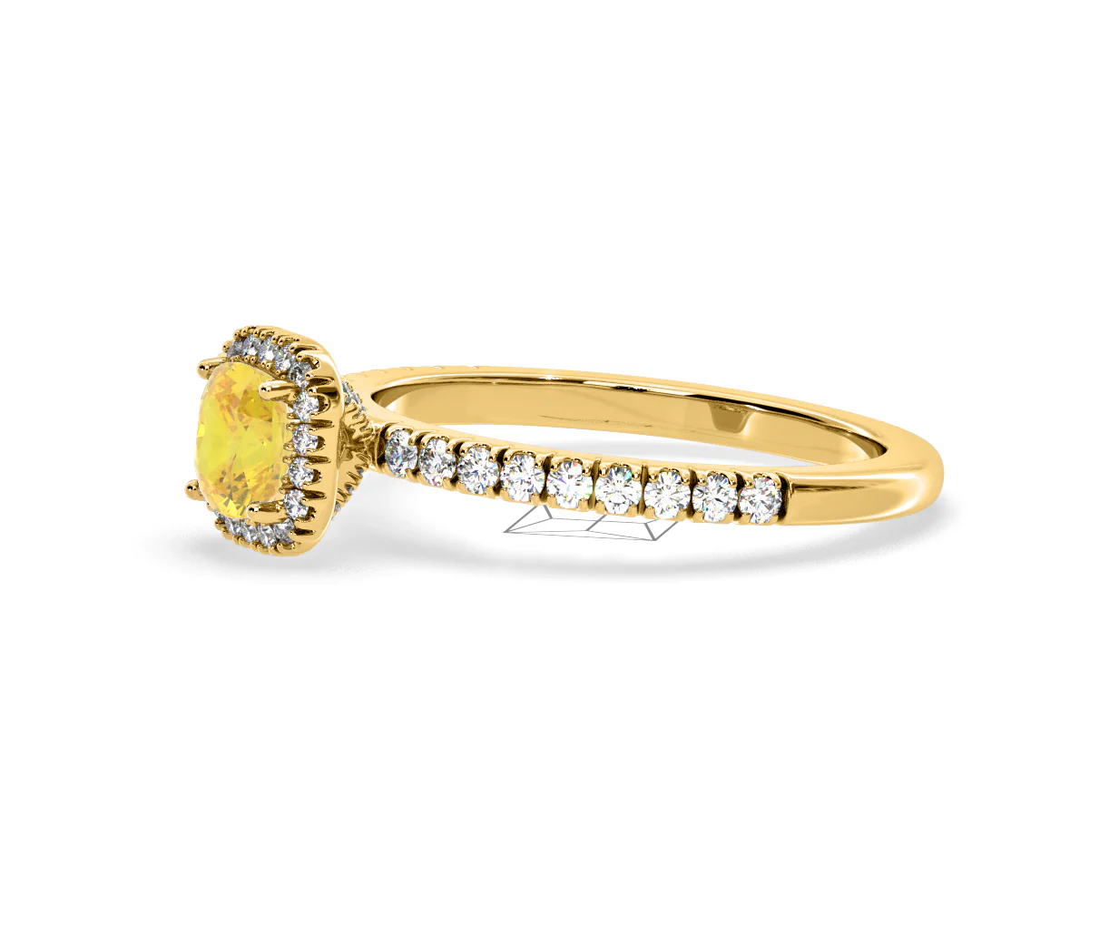 Beatrice Yellow Lab Diamond 1.00ct Cushion Halo Ring in 18K Yellow Gold- Elara Collection - Image 20