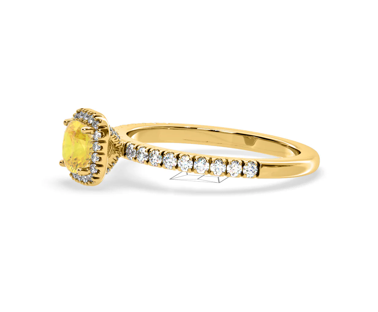 Beatrice Yellow Lab Diamond 1.00ct Cushion Halo Ring in 18K Yellow Gold- Elara Collection - Image 21