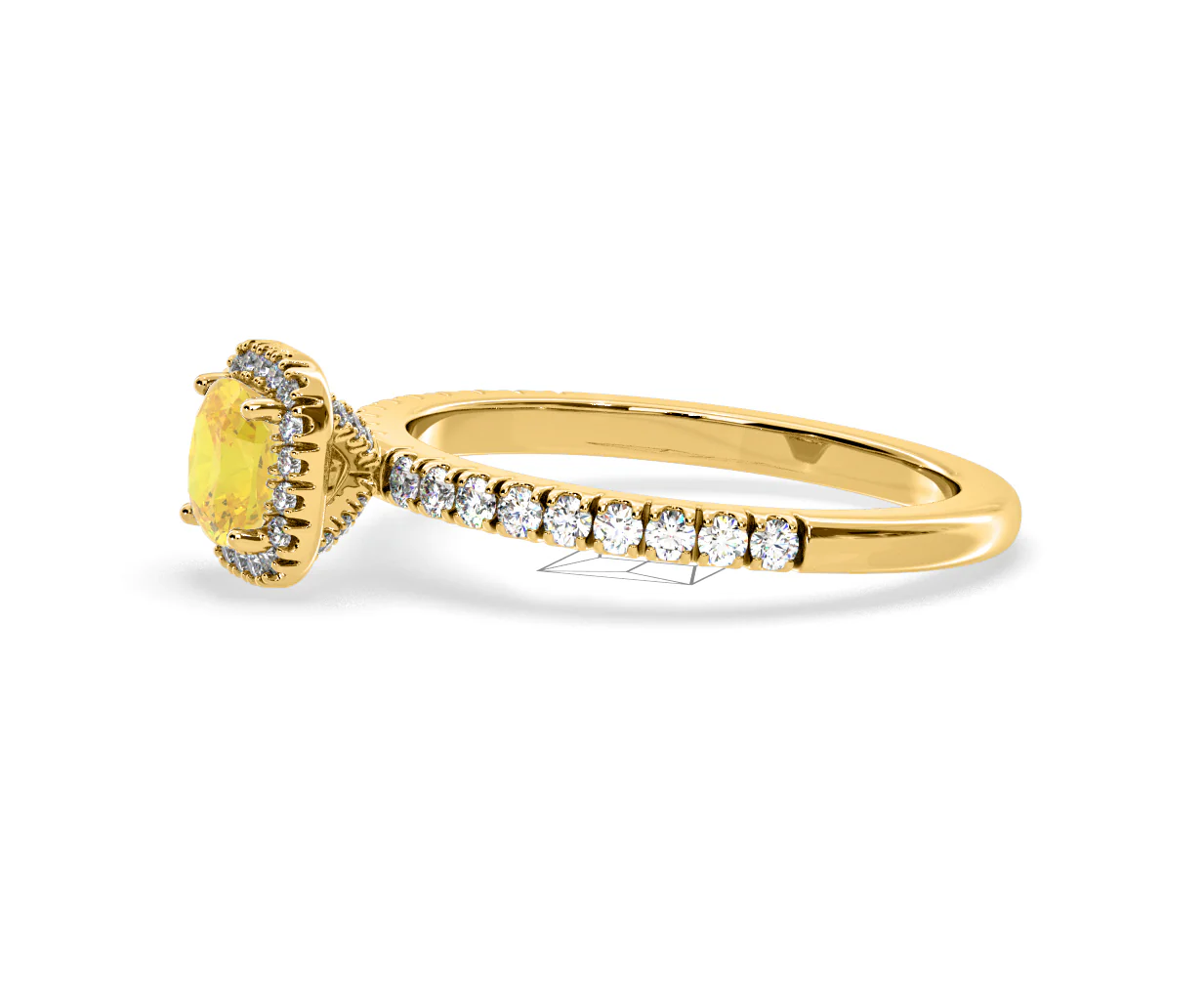 Beatrice Yellow Lab Diamond 1.00ct Cushion Halo Ring in 18K Yellow Gold- Elara Collection - Image 22