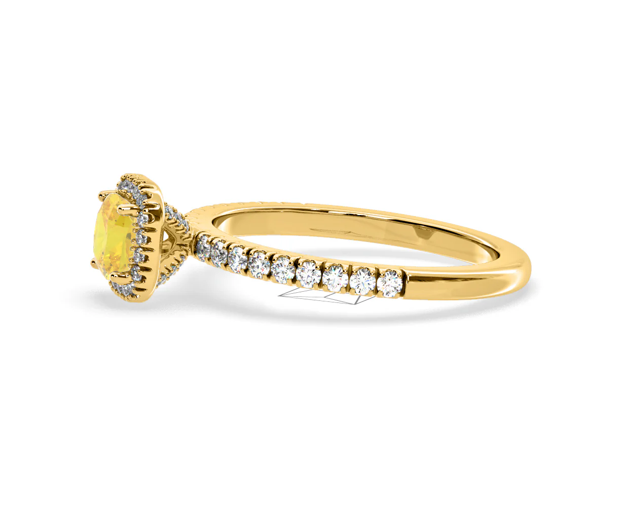 Beatrice Yellow Lab Diamond 1.00ct Cushion Halo Ring in 18K Yellow Gold- Elara Collection - Image 23