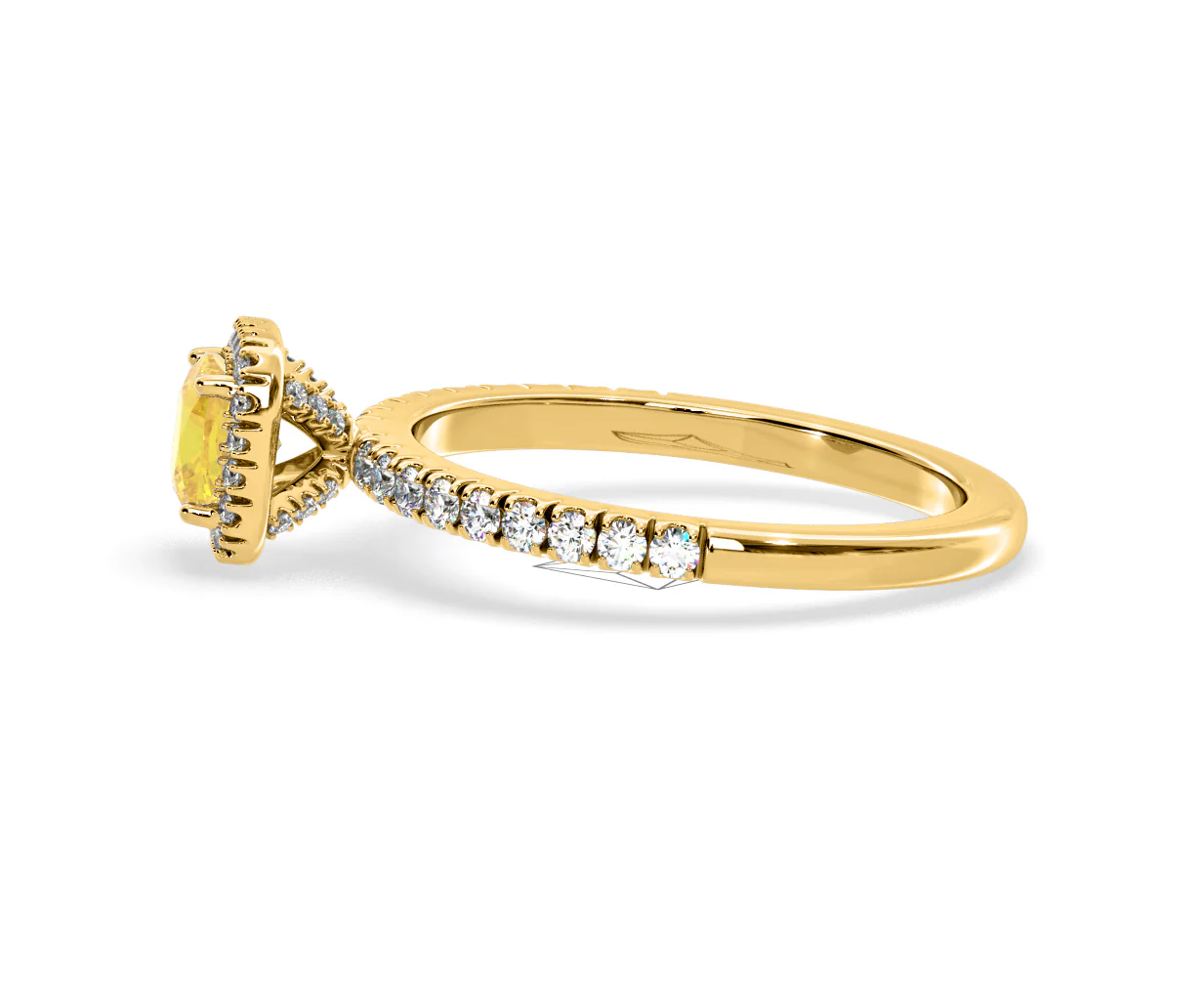 Beatrice Yellow Lab Diamond 1.00ct Cushion Halo Ring in 18K Yellow Gold- Elara Collection - Image 26